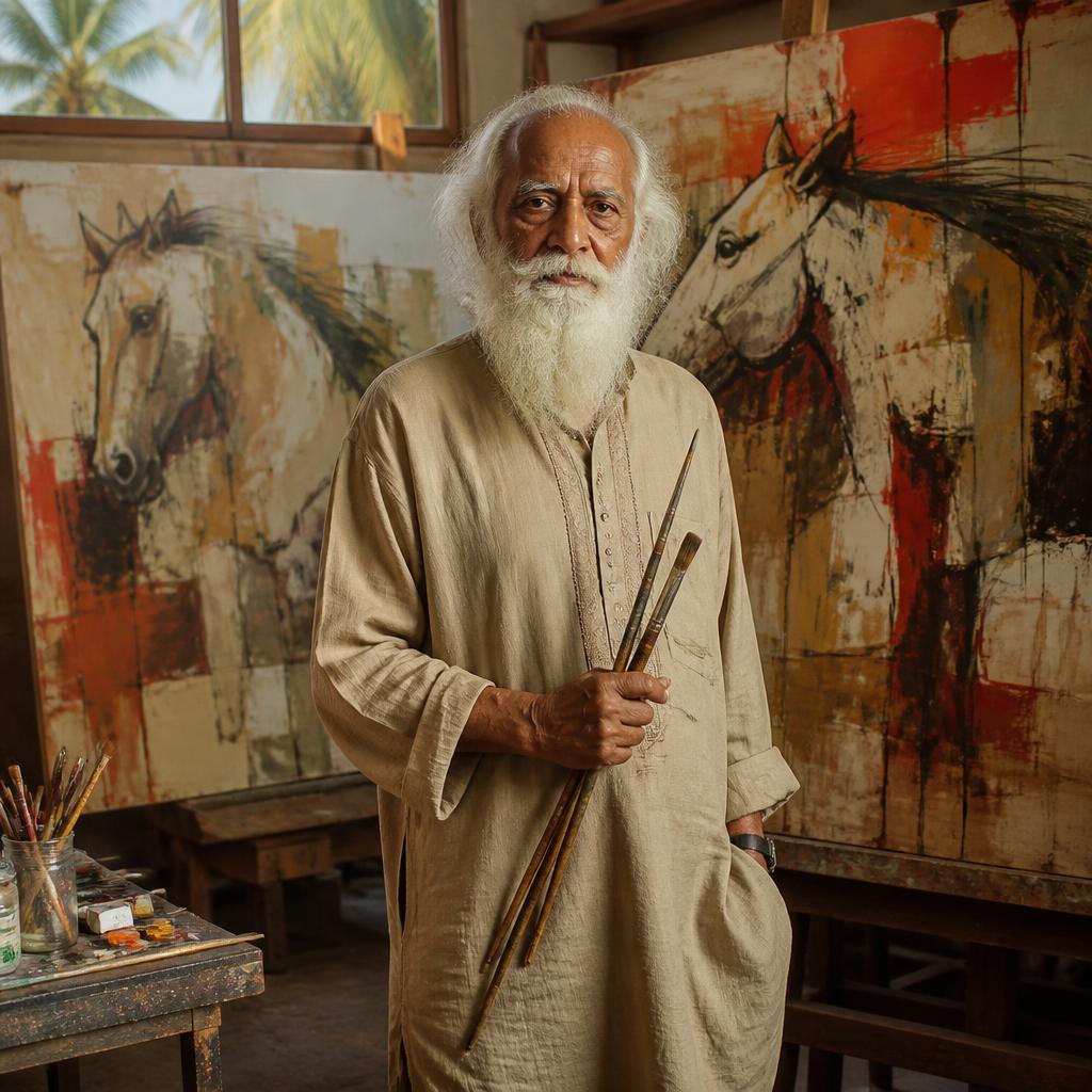 M.F. Husain — Horses Series